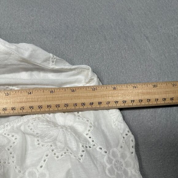 Petal and Pup Halter‎ Romper Womans 6 White Eyelet Ruffle Scallop High Neck - Picture 7 of 11